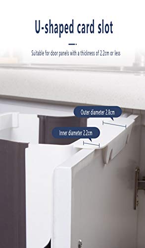DXIA Cubos de Basura Plegable, Contenedor de Basura Colgar, Pequeño Compacto Cubo De Basura, Se Puede Acoplar a Puertas de Armario, para la Cocina, Dormitorio Coche, Cuarto de baño, 9L (Blanco)