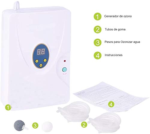 DXIII DELUXE13 Ozono - Generador de Ozono - Portátil - Generador de ozono Doméstico - Ozonizador de Agua