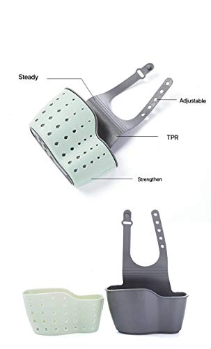 DY_Jin 3 Pcs Hogar Cocina Cestas Colgantes Estante escurridor, Ventosa, Soporte para Fregadero de Herramientas de Almacenamiento de baño, Estante de Esponja de jabón de Dos Pisos