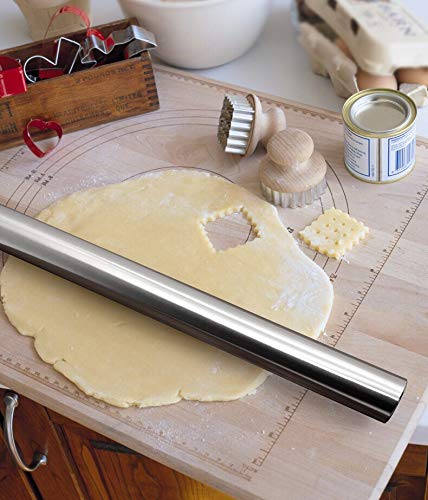 DY_Jin Rodillo de Acero Inoxidable - Rodillo para Rodillo de Metal para Hornear panaderos - Las Mejores de Fondant, Tarta Corteza, Galletas y Pasteles de Masa, panaderos (40 CM)