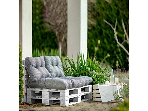 Dydaya Estructura de Sofa de Palet/Pallets Color Blanco con Respaldo para Interior & Exterior para Patio, Jardín & Atico
