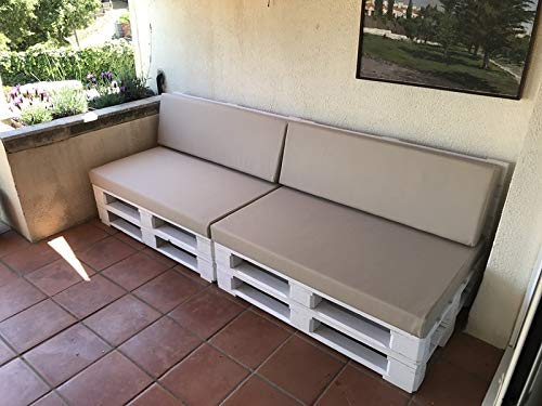 Dydaya Estructura de Sofa de Palet/Pallets Color Blanco con Respaldo para Interior & Exterior para Patio, Jardín & Atico