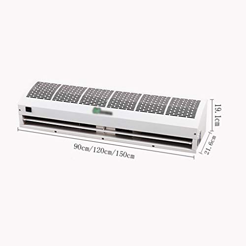 DZWSD Barrera de Aire 90 cm / 120 cm / 150 cm Blanco. Gran Volumen de Aire Comercial. Cortina de Aire para Interiores, muda 220V / 50Hz-≤50db sin calefacción, con botón pulsador