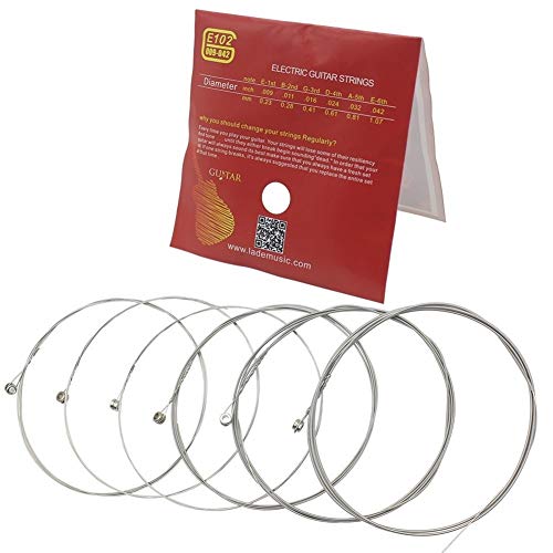 E102 Super Slinky Cuerdas for guitarra eléctrica bajos Dynacore Tensión Normal (Color : E102)