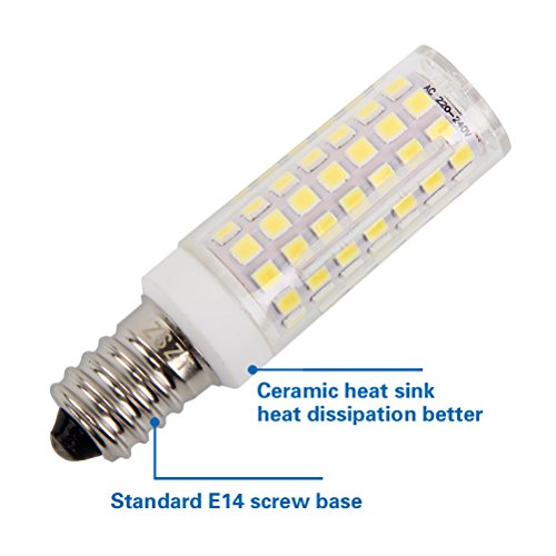 E14 bombilla LED 9W, ZSZT rosca Edison pequeña (SES), equivalente a bombilla halógena de 75W, Blanco frío 6000K, 2 Piezas