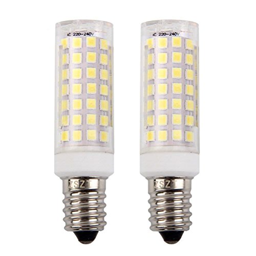 E14 bombilla LED 9W, ZSZT rosca Edison pequeña (SES), equivalente a bombilla halógena de 75W, Blanco frío 6000K, 2 Piezas