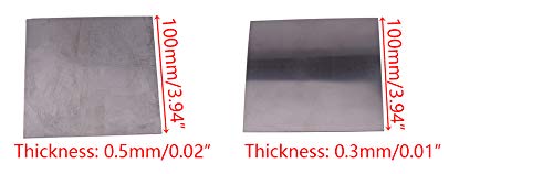 Eastar 0.5 mm (0.02 pulg.) Hoja de Titanio Cuadrada Gruesa Material de Placa Delgada de Ti 99.8% Pureza Suministros de metalurgia