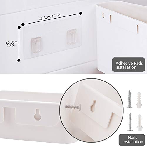 Easy & Eco Life – Organizador de cama para almacenamiento, tornillos y autoadhesivo, dos vías de instalación, apto para cargar teléfonos/iPads/baterías, soporta hasta 3,6 kg