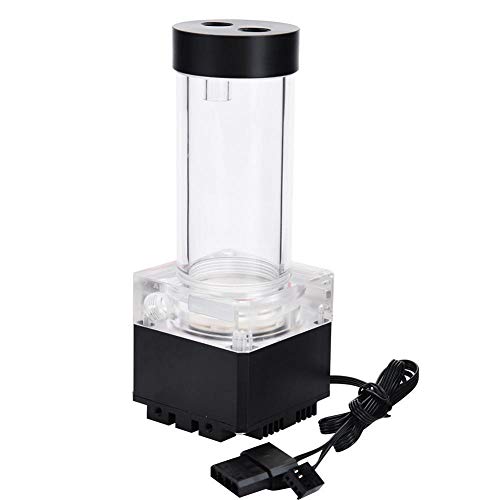 Eboxer 800L / H 8W 7V Tanque de la Bomba de Refrigeración por Agua con 4 Metros Cabeza de Bomba y LED Indicador de Alimentación G1 / 4 Rosca Disipación de Calor Rápida CPU (Negro (17cm))