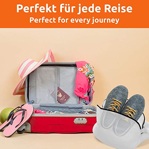 ECENCE 2X Mallas de lavandería para Zapatos, 2 Bolsas de Lavado para Zapatillas con Cremallera, Saco para Guardar Ropa, Malla para Zapatos para Lavadora, Bolsa para Zapatos para Viajar