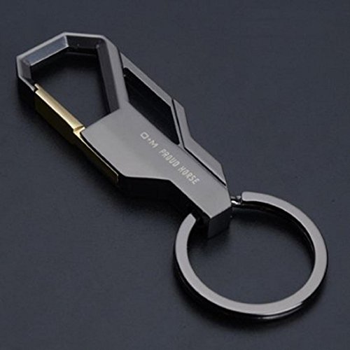 Ecloud Shop® Llavero de Negocios de los Hombres de Acero Inoxidable de Primera Calidad Creativa de la Llave del Coche del Anillo Pistola de Oro Rosa