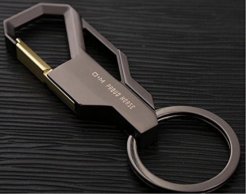 Ecloud Shop® Llavero de Negocios de los Hombres de Acero Inoxidable de Primera Calidad Creativa de la Llave del Coche del Anillo Pistola de Oro Rosa