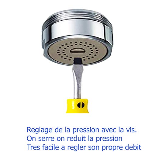 Economizador de Agua Lavabos Aireador Grifo Rocío Espuma Ahorrador de Agua Anti-Calcáreo Cromado Rosca Estándar Macho Hembra Reducción del Consumo de Agua Ajustable 30%-80%