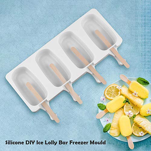 EDCV DIY Moldes para Cubitos de Hielo Moldes para postres 4/8 Rejillas Moldes para Helados Bandejas para Cubitos de Hielo Máquina para Hacer paletas de Silicona Silicona, S