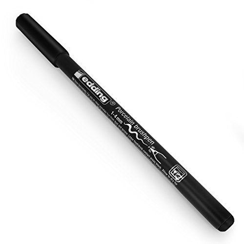 Edding 4200 de porcelana cepillo pluma – 1 – 4 mm – Pack de 3 – Negro # 1