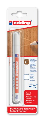 edding e-8900-1-4624 - Marcador para retocar muebles color Blanco puro, Retoca y repara arañazos y desperfectos