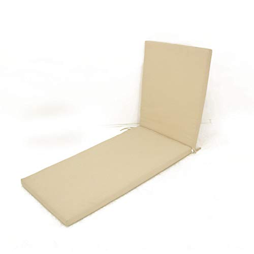 Edenjardi Pack 2 Cojines para Tumbona de Exterior Color Beige | Tamaño 196x60x5 cm | Repelente al Agua | Desenfundable | Portes Gratis