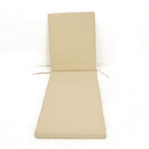 Edenjardi Pack 2 Cojines para Tumbona de Exterior Color Beige | Tamaño 196x60x5 cm | Repelente al Agua | Desenfundable | Portes Gratis