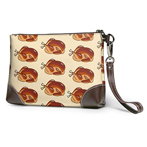 EDFG Pollo de pavo asado Monederos de cuero para mujer Carteras de tarjetas telefónicas de embrague