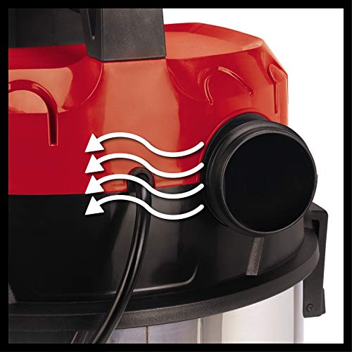 Einhell Expert 2342363 Aspirador seco/ liquido TE-VC 2230 SA de tipo industrial, 1150 W, 30 L, color plateado
