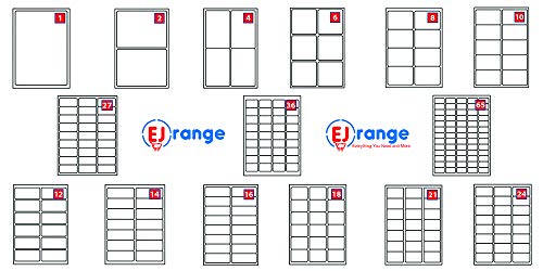 EJRange 2 etiquetas por hoja A4, 100 hojas - 200 etiquetas en total, etiquetas autoadhesivas de dirección compatibles con impresoras de inyección de tinta y láser - Etiquetas adhesivas imprimibles