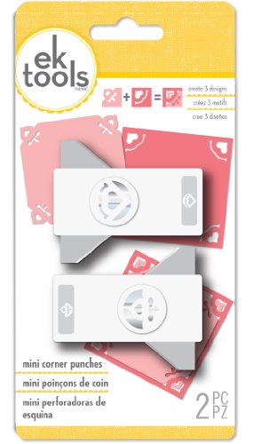 EK Tools Troqueles para Esquinas Mini Set Corazones, Plástico y Metal, Gris, 2.25x8.76x17.73 cm