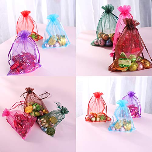 EKKONG Bolsas de Organza Extra Grande 13 X 18 cm, Bolsas de Regalo de Organza con cordón para Joyas, Bolsas de Regalo, Bolsas de Dulces（100 Piezas）