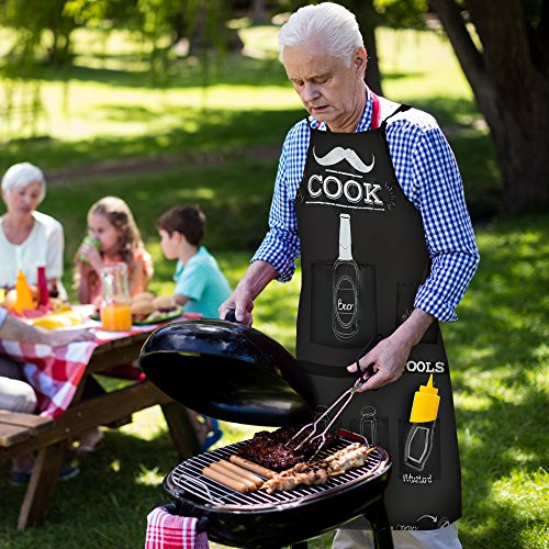 El Delantal Barbacoa para Hombre Bolsillos para Condimentos Necesarios para Esa Barbacoa Cocina al Aire Libre y Fiestas de BBQ