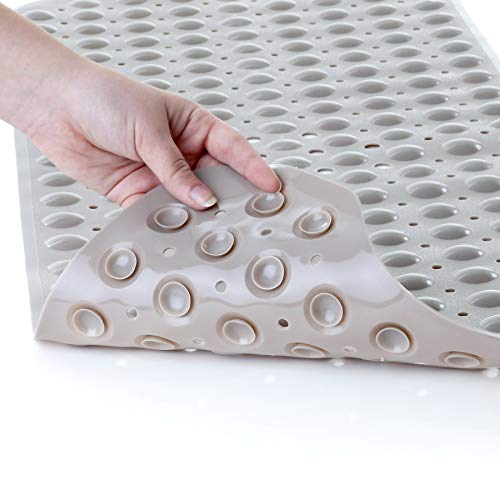 El tapete de baño extralargo SlipX Solutions agrega una tracción Antideslizante a Las tinas y duchas: ¡30% más Que Las esteras estándar! (200 Ventosas, 99 cm de Largo - Cobertura extendida, Bronceado)