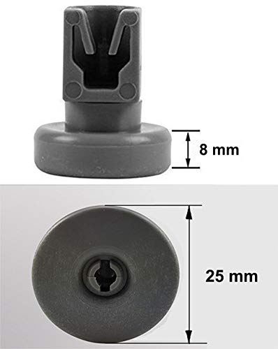 ELECTROHOGAR® - Ruedecillas Lavavajillas - Juego 8 Ruedas para Cesto Superior - Repuesto para Zanussi, AEG, Electrolux, Ikea.
