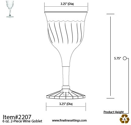 Elegante rígida de plástico copas de vino/vaso/cristal – claro – 6oz (170ml) – Pack de 10