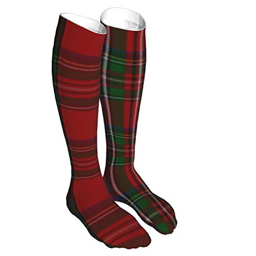 Elegante Royal Stewart Tartan Plaid Unisex Adulto Largo Deportes Socking Enfermera Médica Calcetines de Compresión Calentadores de Piernas para Teen Football Travel Running