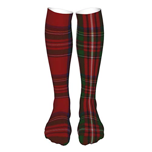 Elegante Royal Stewart Tartan Plaid Unisex Adulto Largo Deportes Socking Enfermera Médica Calcetines de Compresión Calentadores de Piernas para Teen Football Travel Running