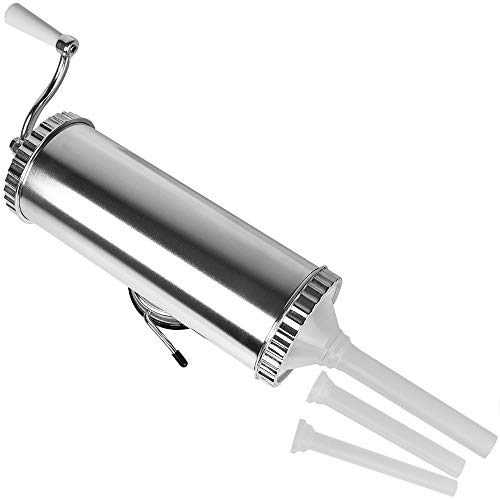 Embutidora de Salchichas Manual en aluminio con Ventosa de Sujeción - cantidad de llenado 2,5 kg - 3 tubos de distintos grosores (12 mm, 16 mm, 20 mm)