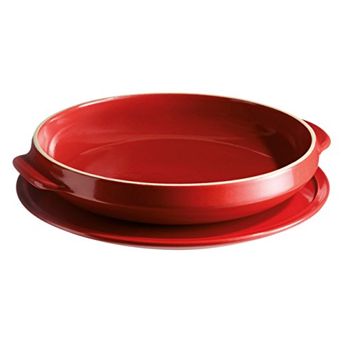 Emile Henry 33 x 28 x 5,2 cm, Juego de Tarte Tatin, Color granate