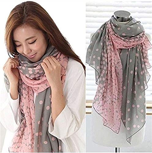 Emorias 1 Pcs Pañuelo de Señora Hilado Balinés Punto Cálido Largo Bufanda para Mujer - Rosa