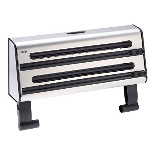 Emsa 505319 Expendedor Porta Rollos, Acero Inoxidable, Gris, 27.9x10.9x40.9 cm