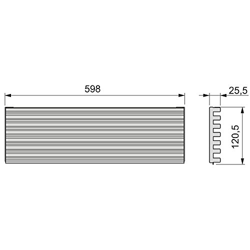 Emuca 8934862 Rejilla de Ventilación para Frigorífico/Horno, Aluminio anodizado mate