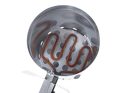Encendedor eléctrico de Barbacoa para carbón o briquetas, Recipiente de Acero Inoxidable con Capacidad 1,5 Kg, 600W, tendrás preparada de Forma fácil y Segura Unas brasas de carbón en 10-20 Minutos