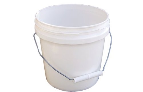 Encore Plastics 10128 Cubeta de plástico industrial color blanco con asa, 1 galón