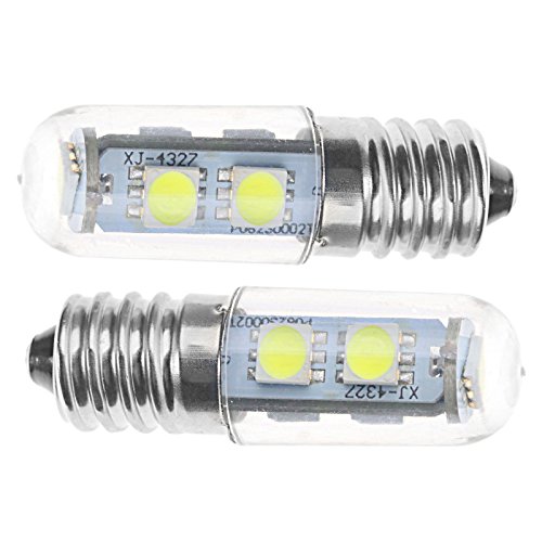 ENET 2 x E14 luz blanca fría 1 W 7 LED 220 V Mini bombilla de maíz foco gama de luz campana refrigerador lámpara
