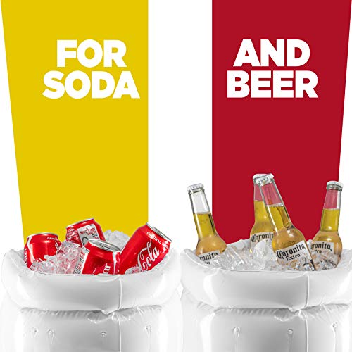 Enfriador inflable de 18", enfriador de cerveza para fiestas, decoraciones para fiestas de verano, jarra de cerveza inflable para fiestas en la piscina en la playa (paquete de 2)