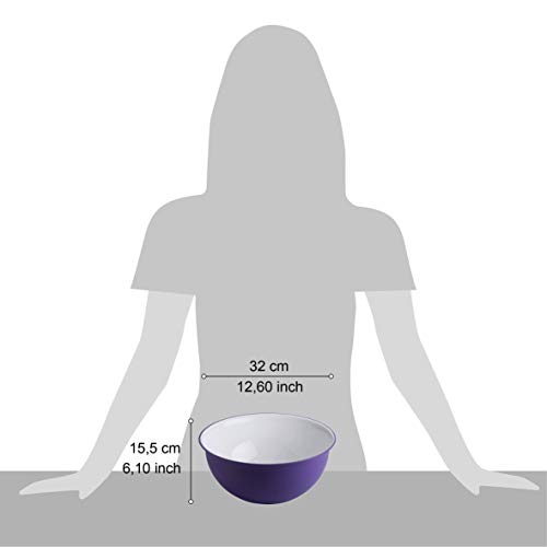 Ensaladera de diseño Omada 6.5 litros, medidas: 32.5 x h 15.5 cm blanco por dentro, coloreado por fuera, en plástico y antibacteriano, apto para MICROONDAS e irrompible, línea Sanaliving