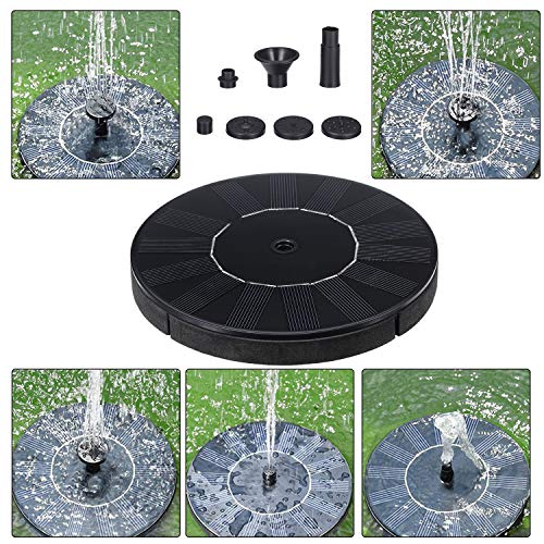 Entweg Kit de Bomba de Fuente de energía con energía Solar Conjunto de Bomba de Agua con decoración F-Inferior Bomba de Fuente Deco DIY para baño de pájaros al Aire Libre