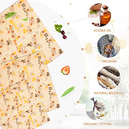 Envoltorio Cera de Abeja Reutilizable,3+3 Pack Beeswax Wraps,Envoltorios Puede Almacenar Alimento,Alternativa A Las Envolturas De Película Adhesiva para Almacenamiento De Queso,Zero Waste (Negro)
