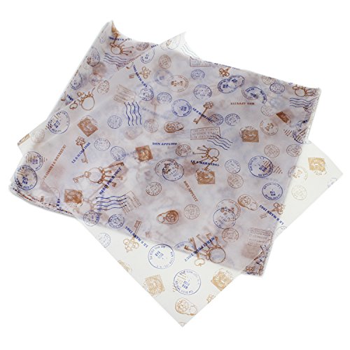 Envoltorio de papel encerado antiadherente PsmGoods®, para pasteles o pan, 100 unidades, Key Type