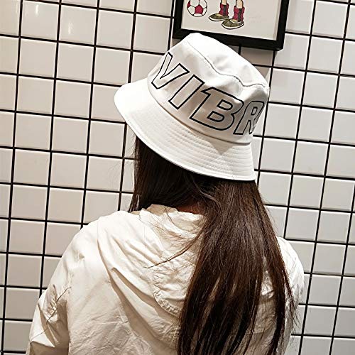 ERCZYO Marea Viva Hombres y Mujeres Salvajes Sombrero literaria Letras ollas del Sol del Sombrero del Sombrero de Visera Salidas al Aire Libre (Color : White, Size : Adjustable)
