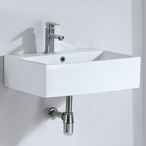Eridanus Lavabo de Cerámica, Fregadero de Rectángulo de Doble Uso de Serie Monterosso(54x41,5x15cm)