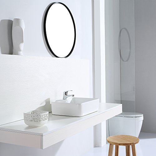 Eridanus Lavabo de Cerámica, Fregadero de Rectángulo sobre Encimera de Serie Rufus-02(48x37x13,5cm)