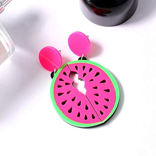 Erin Punk Summer Fashion Style Candy Gran Forma De Sandía Fruta Mujer Pendientes Largos Mujer Pendientes Largos Gotas